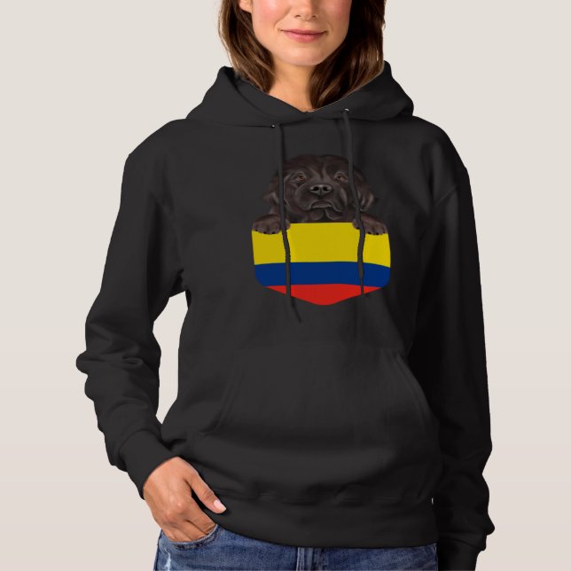 Moletom Colombia Flag Newfoundland Dog In Pocket (Frente)