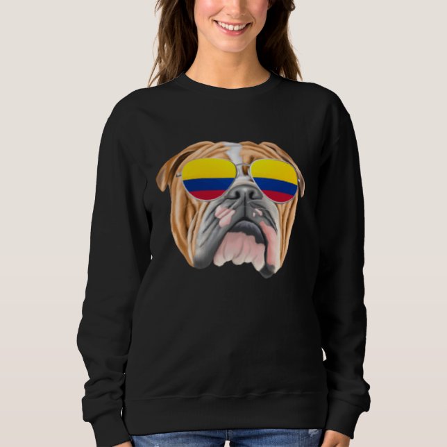 Moletom Colombian Flag Bulldog Dog Colombia Pocket (Frente)