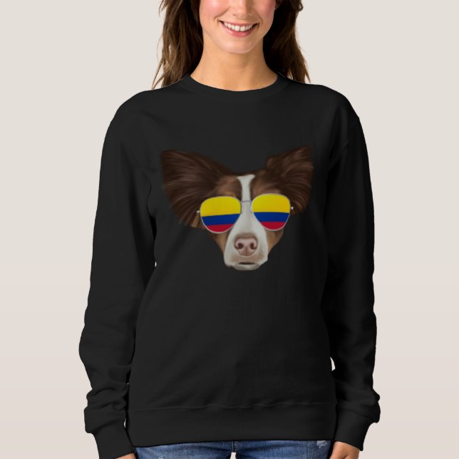Moletom Colombian Flag Collie Dog Colombia Pocket (Frente)