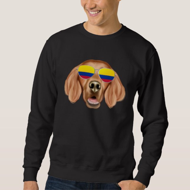 Moletom Colombian Flag Irish Setter Dog Colombia Pocket (Frente)