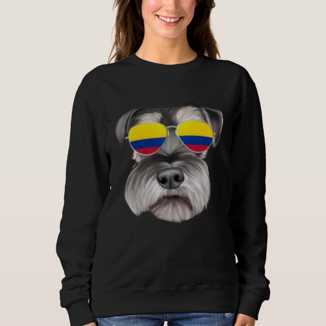 Moletom Colombian Flag Miniature Schnauzer Dog Colombia Po (Frente)
