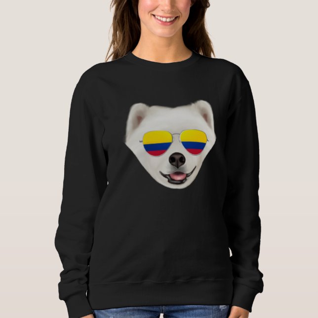 Moletom Colombian Flag Samoyed Dog Colombia Pocket (Frente)