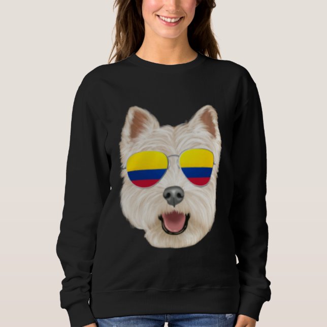 Moletom Colombian Flag West Highland White Terrier Dog Poc (Frente)
