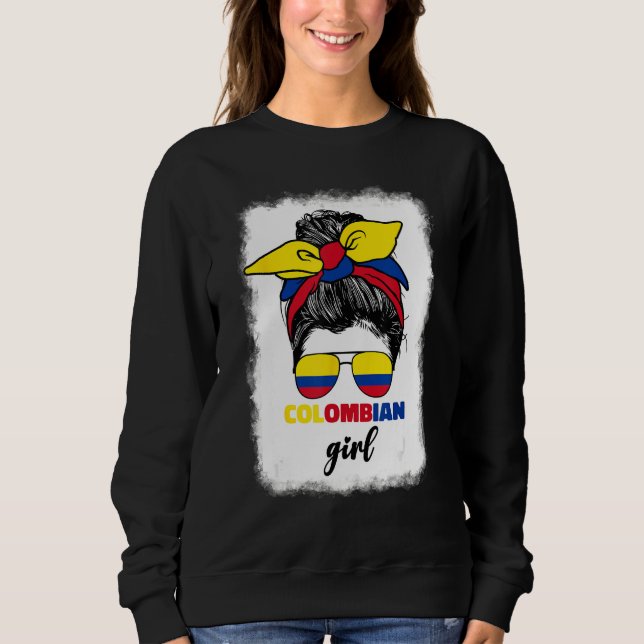 Moletom Colombiana Colombia Flag Cute Colombian Girl For W (Frente)