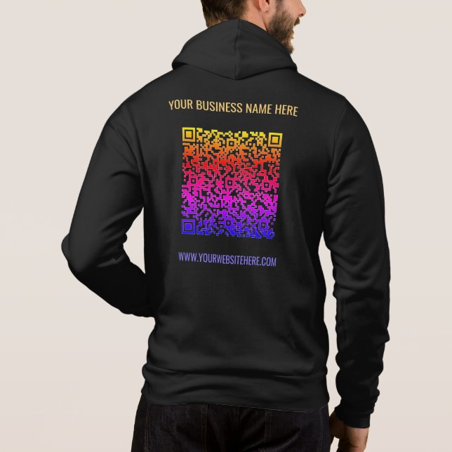 Moletom Color QR Code Business Hoodie with Custom Text (Verso)