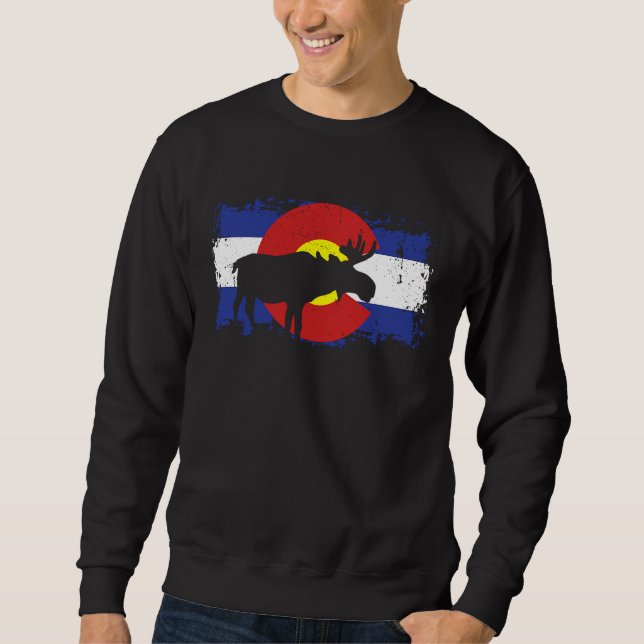 Moletom Colorado Flag Moose Hunter  Cool Moose Hunting Men (Frente)