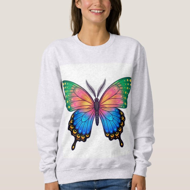 Moletom  "Colorful Butterfly Hoodie – Unique, Stylish & Co (Frente)