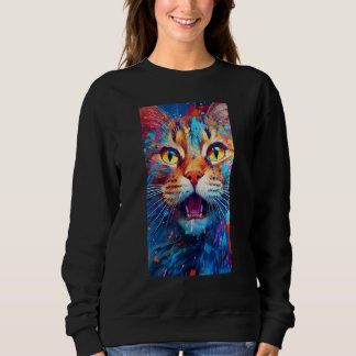 Moletom Colorful Cat with Yellow Eye Cat Graphic Cat Cat