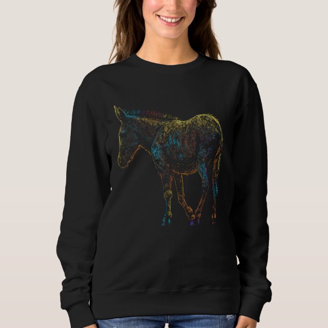 Moletom Colorful Donkey Paint Drip Art Design Donkey Lover (Frente)