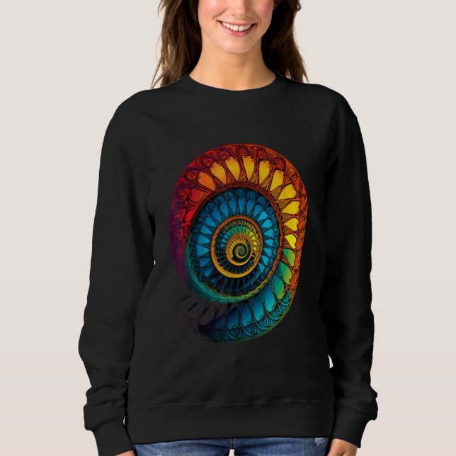 Moletom Colorful Fibonacci Spiral Psychedelic Colors Abstr (Frente)