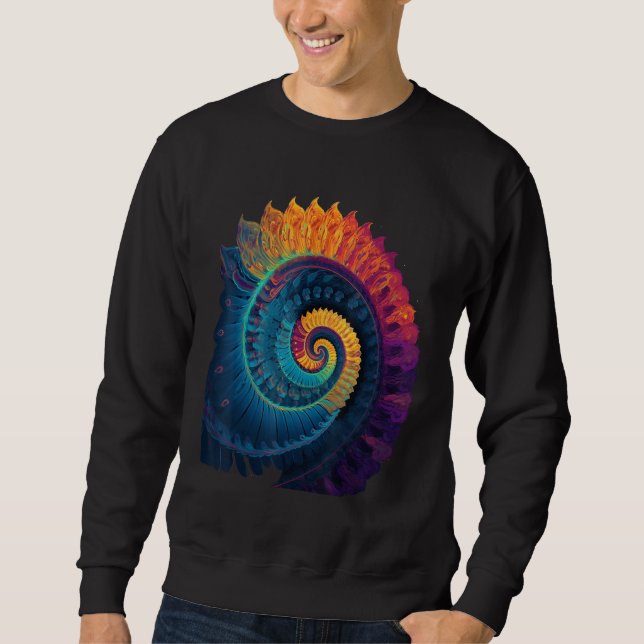 Moletom Colorful Fibonacci Spiral Psychedelic Colors Abstr (Frente)