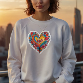 Moletom Colorful Floral Heart Love | Romantic Design