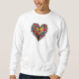 Moletom Colorful Floral Heart Love | Romantic Design