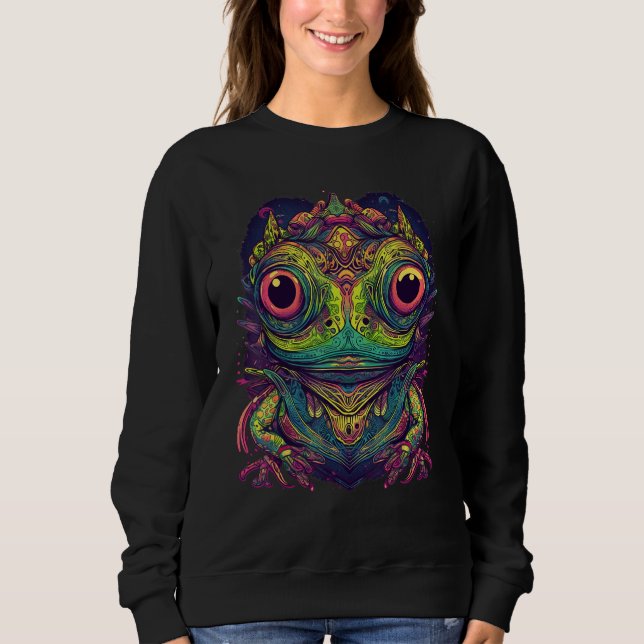 Moletom Colorful Frog Psychedelic Trippy Hippie Men Women  (Frente)