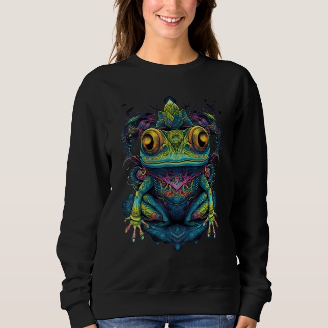 Moletom Colorful Frog Psychedelic Trippy Hippie Men Women  (Frente)