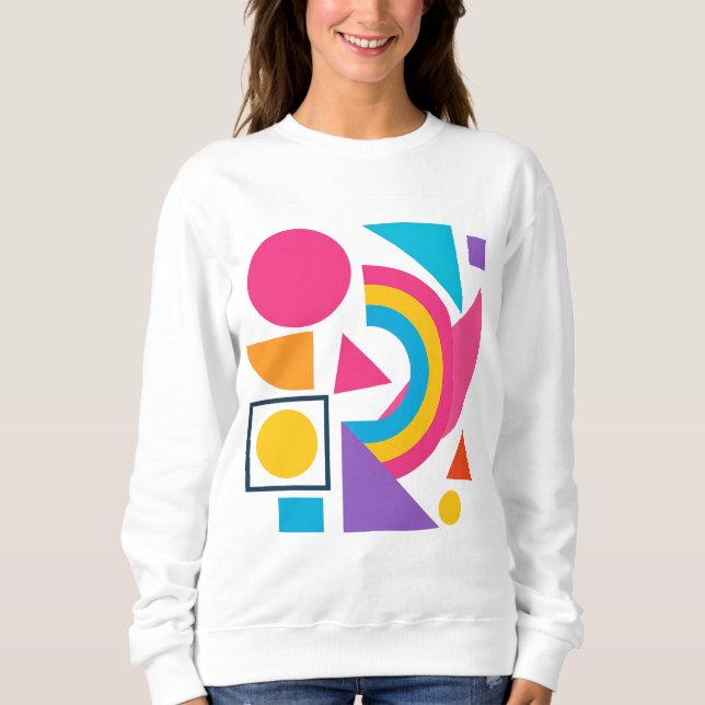 Moletom Colorful Geometric Shapes – Abstract Modern Design (Frente)