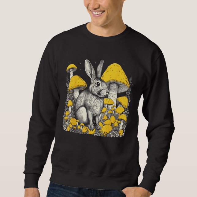 Moletom Colorful Illustrations Rabbit With Mushrooms (Frente)