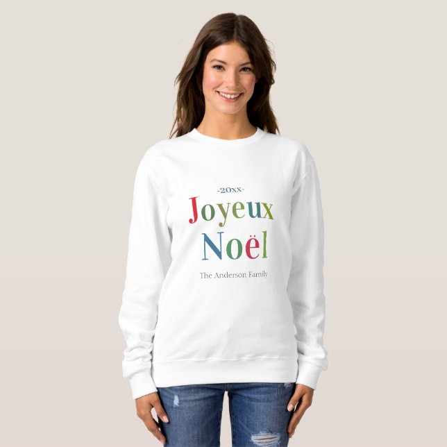 Moletom Colorful Joyeux Noel French Christmas      (Frente Completa)