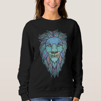 Moletom Colorful Lion Africa predator head imprint with wi