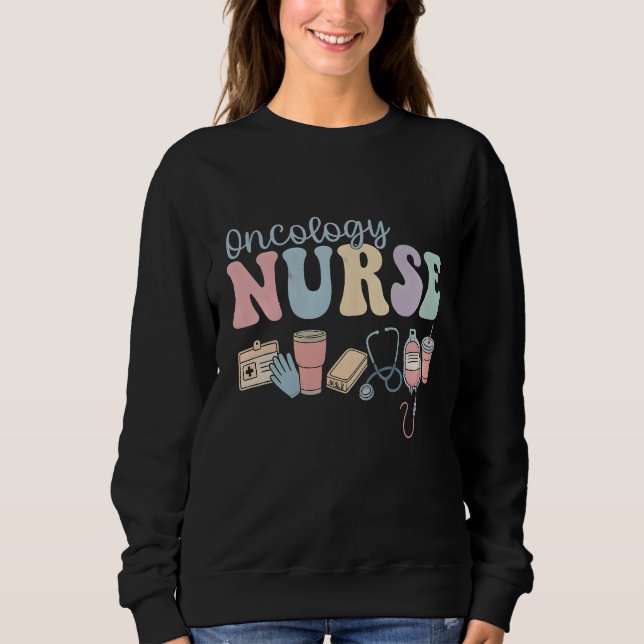 Moletom Colorful Oncology Nurse Retro Aesthetic (Frente)