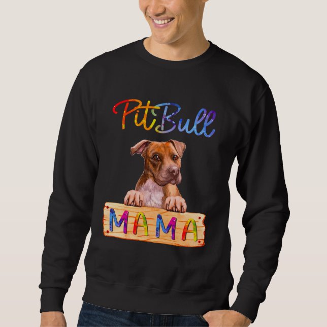 Moletom Colorful Pitbull Mama  Dog Mom (Frente)