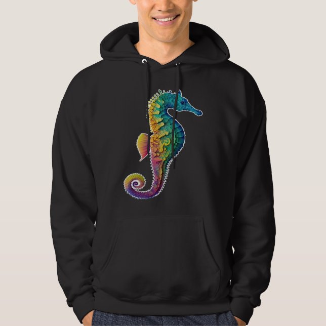 Moletom Colorful seahorse  Underwater  Diving  Aquarists (Frente)