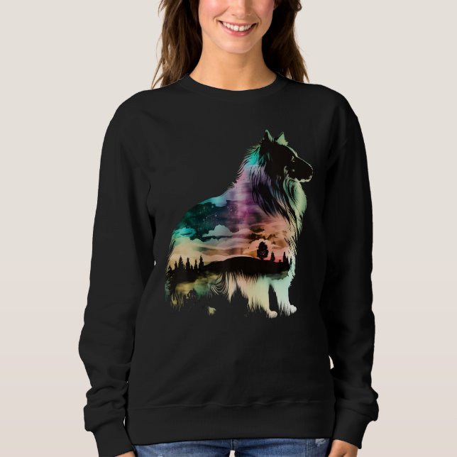 Moletom Colorful Sheltie Nature Shetland Sheepdog Reflecti (Frente)