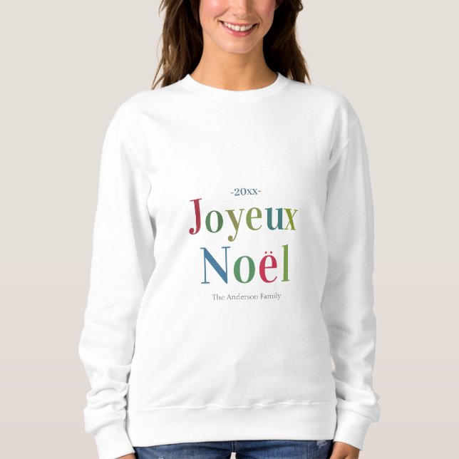 Moletom Colorida Joyeux Noel Natal Francês (Frente)