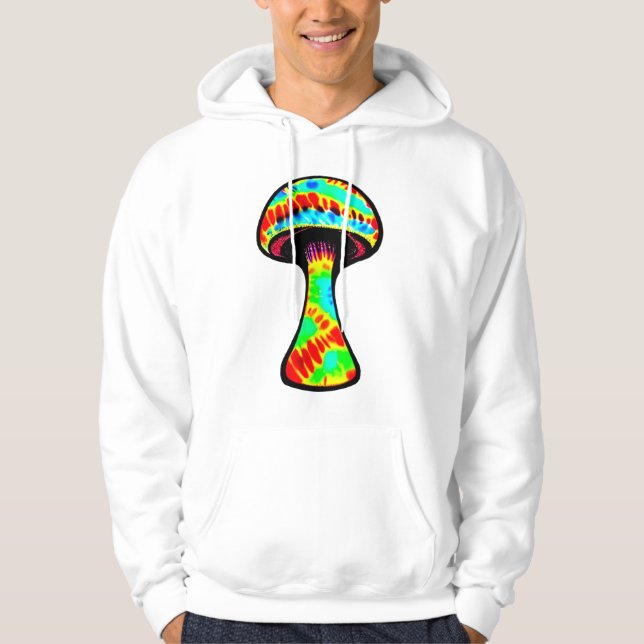 Moletom Colorida Rainbow TieDye Mushroom Hooded Sweatshirt (Frente)