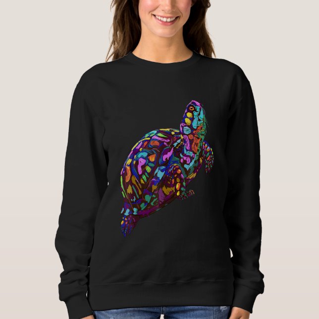 Moletom Colorida Splash Eastern Box Turtle (Frente)