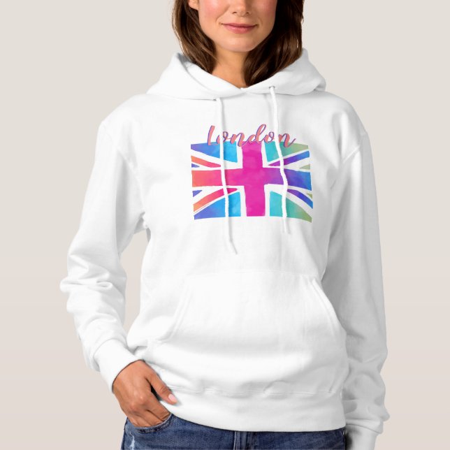 Moletom Colorido Union Jack Hooded Sweatshirt (Mulheres) (Frente)