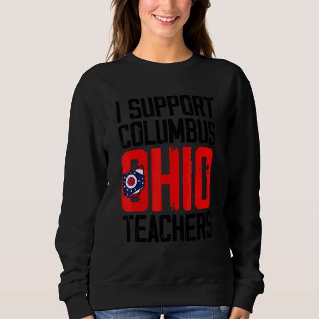 Moletom Columbus Ohio Apoio Greve de Professores Escolares (Frente)
