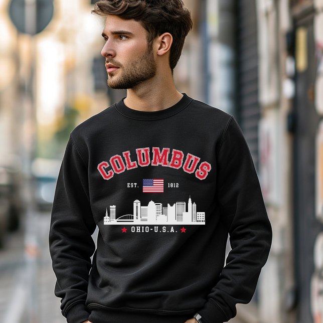 Moletom Columbus Ohio Skyline Illustration (Criador carregado)