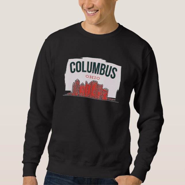 Moletom Columbus Ohio USA City Skyline Silhouette Outline  (Frente)