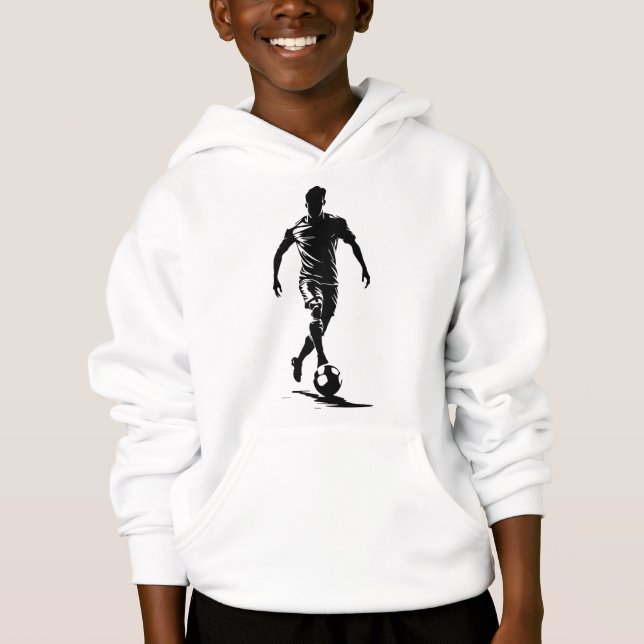 Moletom com Arte de Silhueta de Jogador de Futebol (Frente)