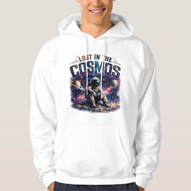 Moletom com Capuz Astronauta Perdido no Cosmos Bra (Frente)