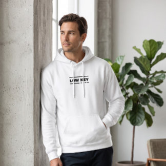 Moletom com Capuz Branco Minimalista de Baixo Níve