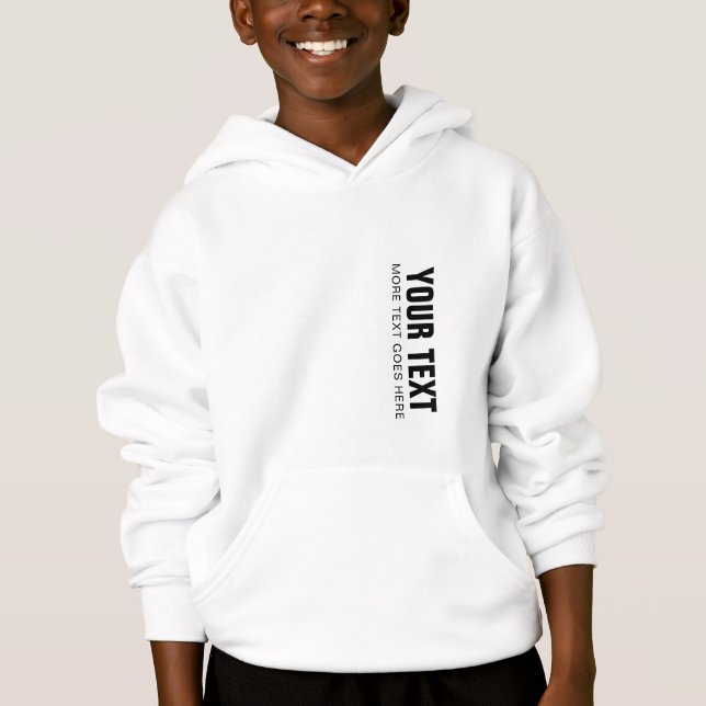 Moletom com capuz branco para meninos (Frente)