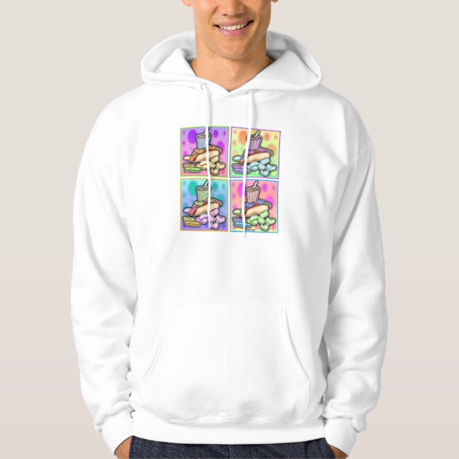 Moletom com Capuz - Cachorro Quente Pop Art com Ba (Frente)