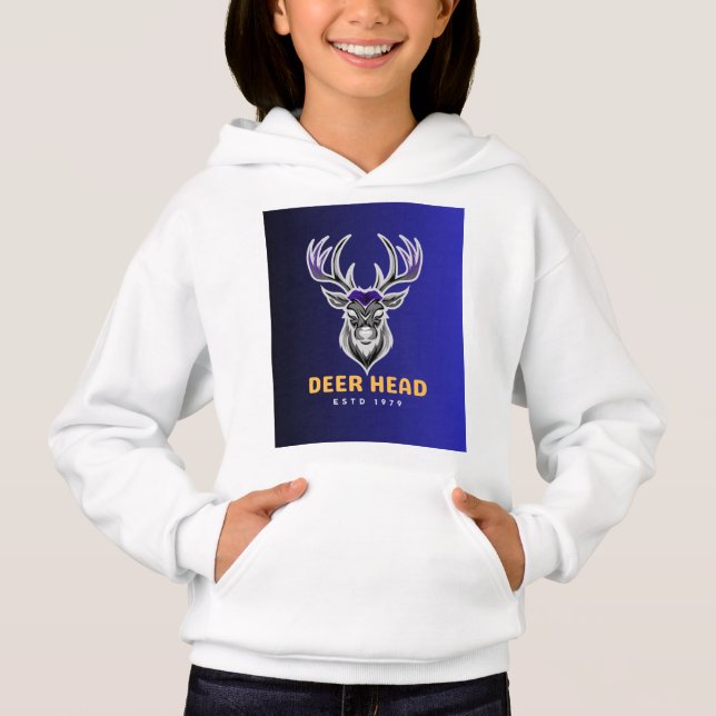 Moletom com capuz Custom Hanes Girls' ComfortBlend (Frente)