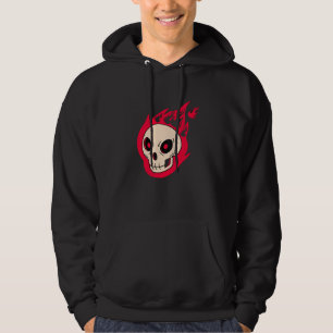 Moletom com Capuz de Caveira Flamejante para Homen