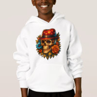 Moletom com Capuz de Caveira para Meninos com Chap