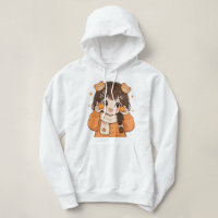 Moletom com Capuz de Menina Urso Fofa Estilo Anime