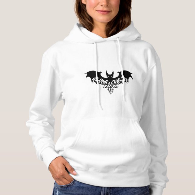 Moletom com Capuz de Morcego para Mulheres no Hall (Frente)