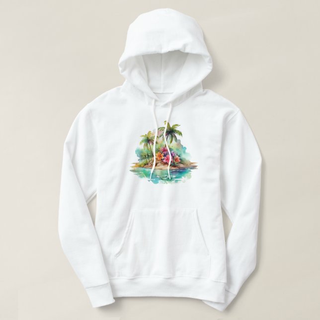 Moletom com Capuz de Planta Tropical (Frente do Design)