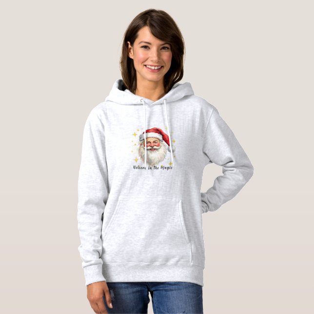 Moletom com Capuz e Design do Papai Noel (Frente Completa)