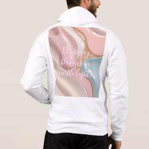 Moletom com capuz e zíper total em gráfico fashion