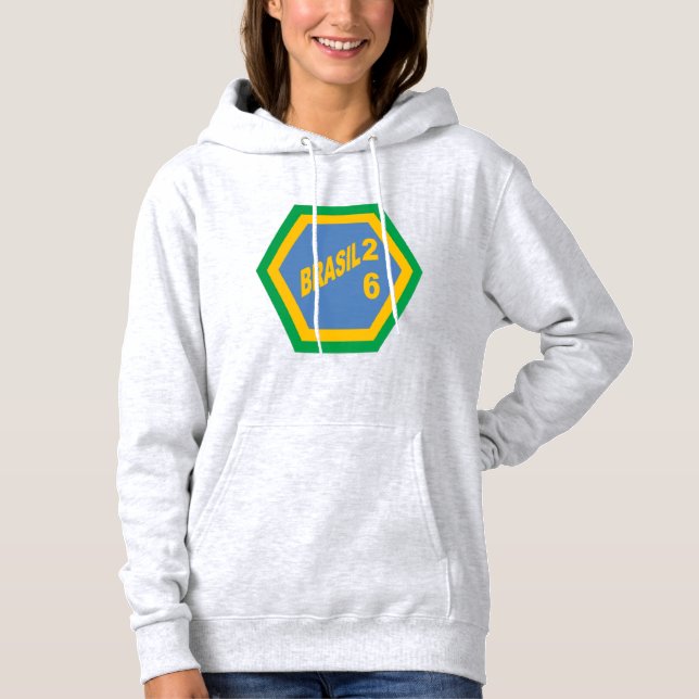 Moletom com capuz feminino cinza SUN BRASIL (Frente)