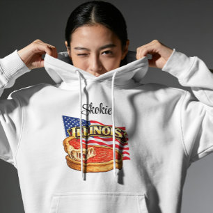 Moletom com capuz feminino de Illinois