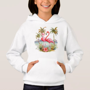 Moletom com Capuz Flamingo Rosa para Crianças